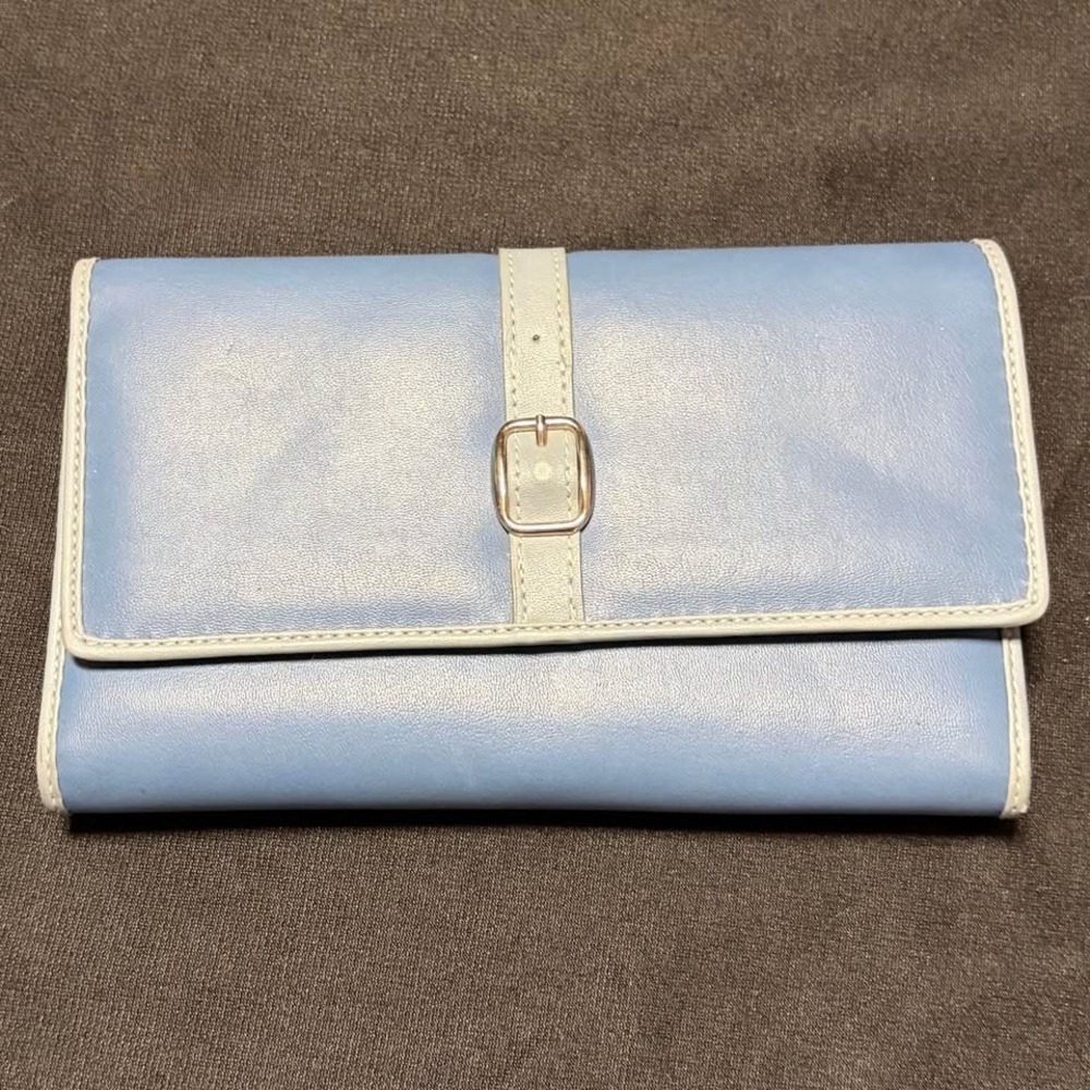 Relic Blue Checkbook Organizer Wallet Removable Insert Snap Closure Faux Leather